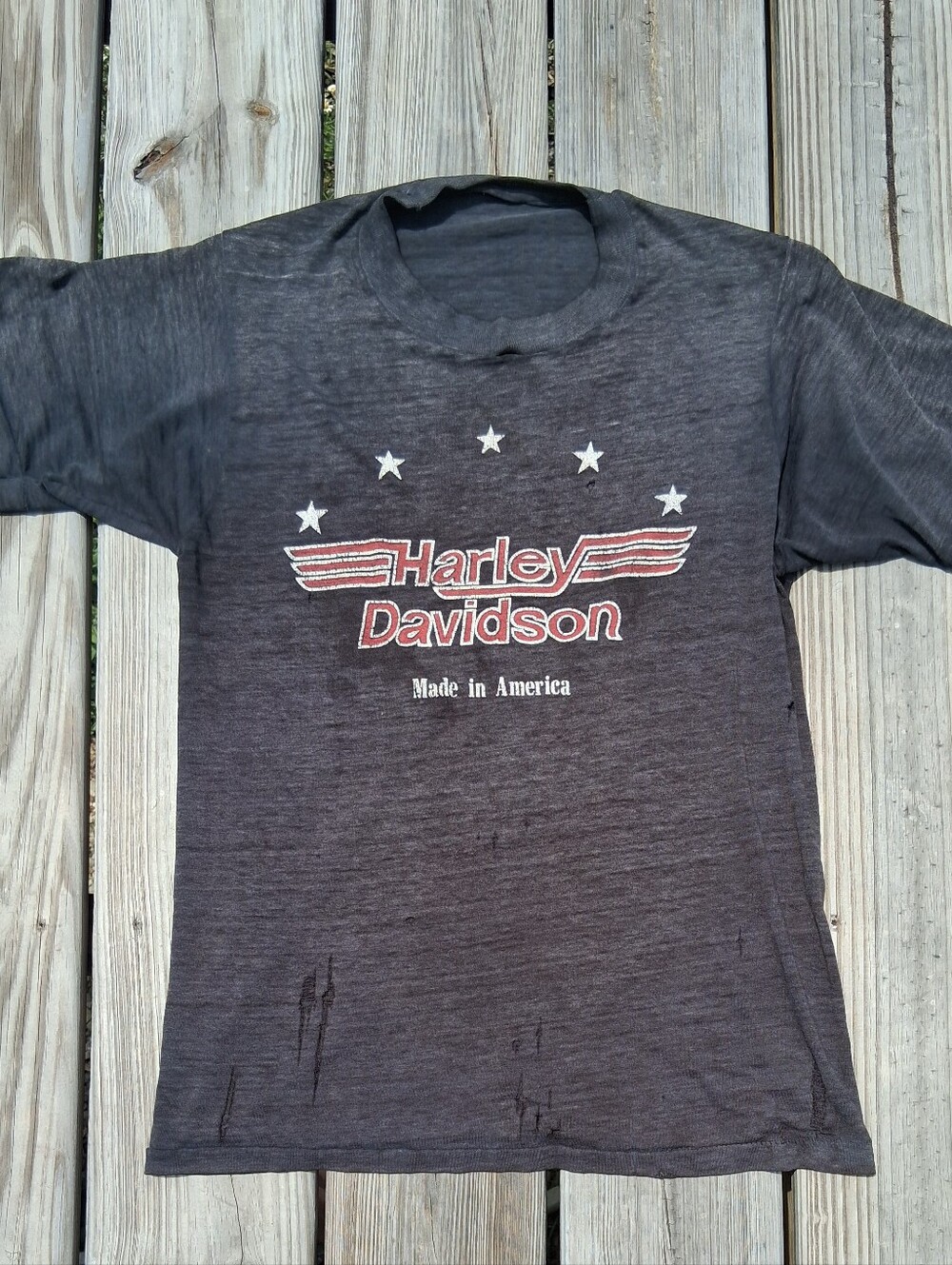 Vintage, Harley Davidson 'Made In America' T Shirt, Keystone South Dakota, Rare